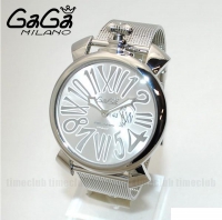 Gaga milano watch Slim 46MM Silver Plated the trend of fashion round big dial unisex gaga watch fashion quartz stainless steel watches