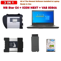 3 in 1 MB SD Connect C4 + BMW ICOM NEXT + VAS 5054A With Lenovo T430 Laptop and 1TB HDD/SSD Mercedes BMW Audi VW #ODIS Software Complete Set Ready to Use
