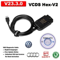 VCDS V2 Unlimited 22.3.0 Ross Tech VCDS Hex-V2 Enthusiast K + CAN USB Interface Unlimited Diagnose Interface With V22.3.0 VCDS V2 Download Software With Full license