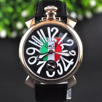 Gaga Milano Manuale 5012.LE.IT.LEAGUE 48mm Mechanical Watches With Italy Flag Decoration Gaga Watch for men and women Gold case