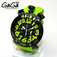 luxury watch men's watch Italian Gaga watch , fashion Gaga quartz watch six-pin unisex big dial 48mm super 3D green numbers black case gaga milano watches