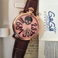 luxury watch fashion gaga watch big dial skull gaga milano watch leather strap mechanical watches
