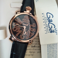 luxury watch fashion gaga watch big dial skull gaga milano watch leather strap mechanical watches for men and women