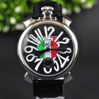 GAGA! 2017 New style Gaga milano watches with Italy Flag decoration big dial 4.8cm gaga watch for men for women silver case